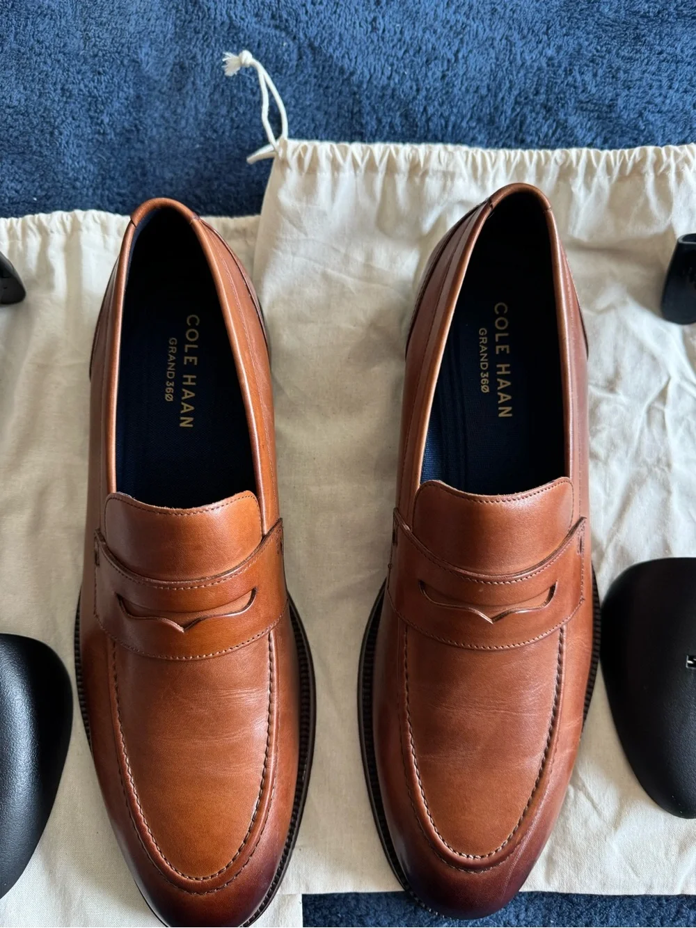 Cole Haan Men’s Brown  Leather Carney Penny Loafers